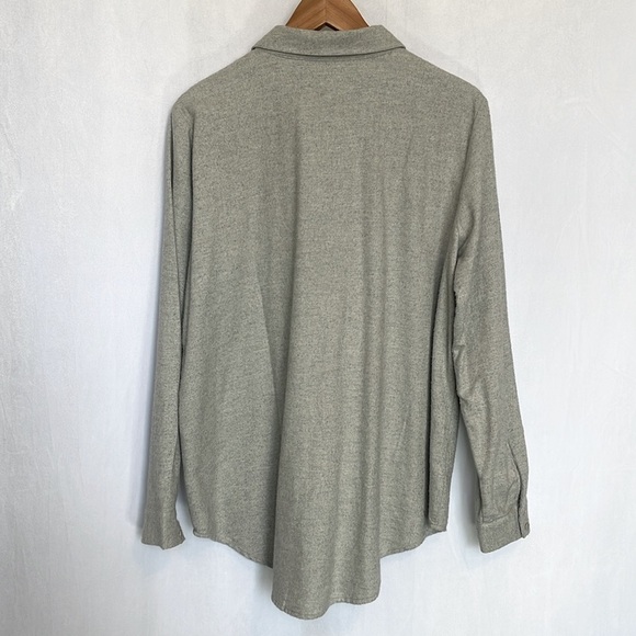 Eileen Fisher Gray Button Down Shirt - Picture 4 of 8